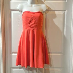 Coral Strapless Dress